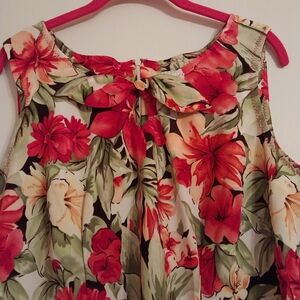 Floral Sleeveless Dress - Red and Green,NWOT